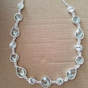 18 inch Silver and Crystal necklace
